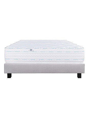 Ensemble literie mousse mémoire de forme 24 cm + sommier gris
