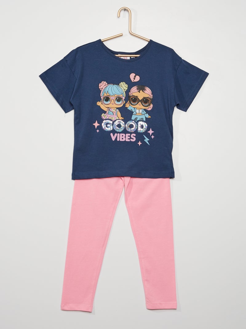 Ensemble 'L.O.L Surprise'  T-shirt + legging Blanc/bleu - Kiabi