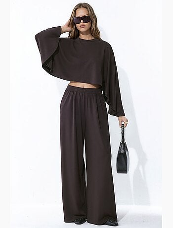 Ensemble maille boléro oversize et pantalon palazzo hiccup