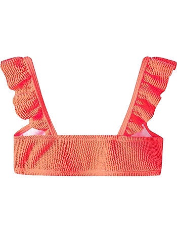 Ensemble maillot de bain 2 pièces manches ruchées motif/style texturé - minoti