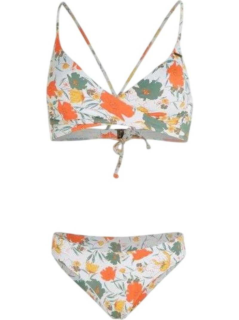 Ensemble maillot de bain 2 pièces motif/style floral baay maoi - o´neill Blanc Orange - Kiabi