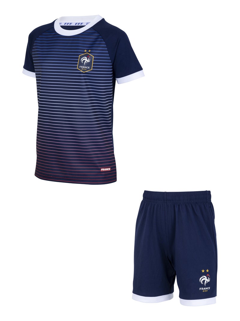 Ensemble Maillot short FFF Equipe de France de Football Bleu