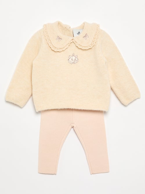 Ensemble 'Marie' 'Disney' 2 pièces en maille tricotée - Pull + legging - Kiabi Ensemble 'Marie' 'Disney' 2 pièces en maille tricotée - Pull + legging - Kiabi