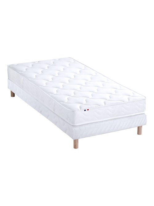 Ensemble Matelas 100% latex 3 zones ESSENTIEL + Sommier Fabriqué en France , Sommier Blanc - Kiabi