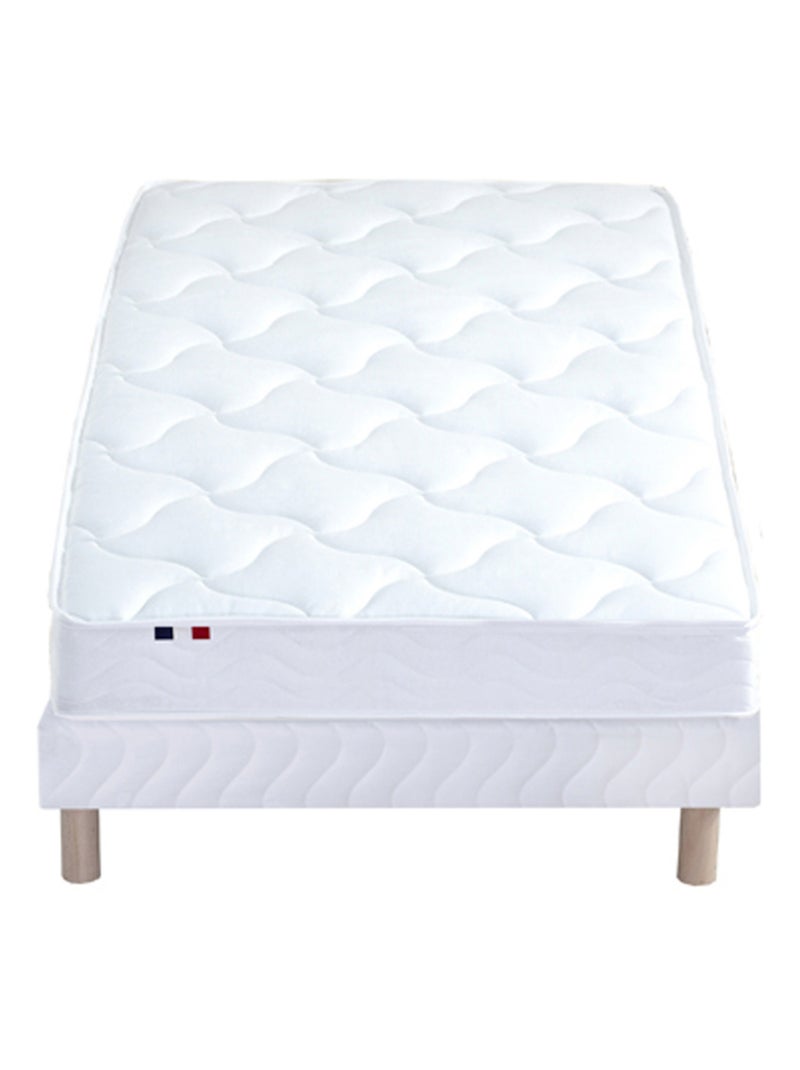 Ensemble Matelas 100% latex 3 zones ESSENTIEL + Sommier Fabriqué en France , Sommier Blanc Blanc - Kiabi
