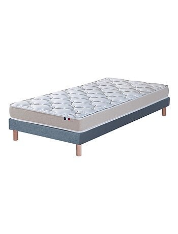 Ensemble Matelas 100% latex 3 zones ESSENTIEL + Sommier Fabriqué en France , Sommier Gris chiné