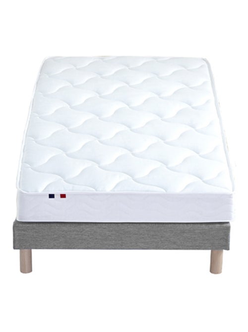 Ensemble Matelas 100% latex 3 zones ESSENTIEL + Sommier Fabriqué en France , Sommier Gris chiné - Kiabi