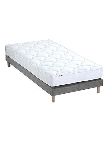 Ensemble Matelas 100% latex 3 zones ESSENTIEL + Sommier Fabriqué en France , Sommier Gris chiné