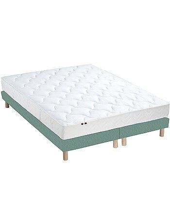 Ensemble Matelas 100% latex 3 zones ESSENTIEL + Sommier Fabriqué en France , Sommier Gris chiné