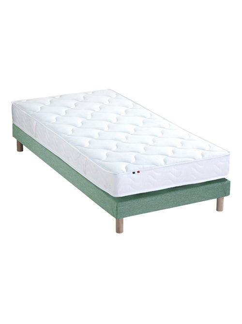 Ensemble Matelas 100% latex 3 zones ESSENTIEL + Sommier Fabriqué en France , Sommier Vert celadon - Kiabi