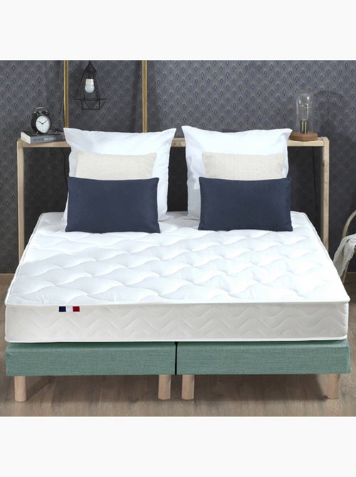 Ensemble Matelas 100% latex 3 zones ESSENTIEL + Sommier Fabriqué en France , Sommier Vert celadon - Kiabi