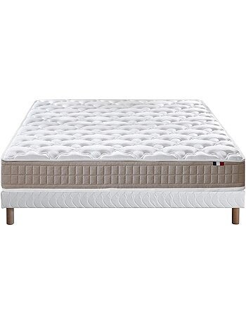 Ensemble matelas 100% latex 3 zones PURE avec sommier - confort français - Sommier - Bleu denim