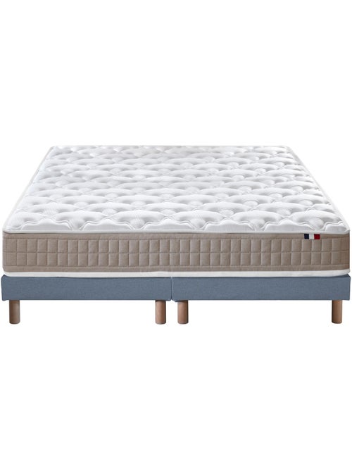 Ensemble matelas 100% latex 3 zones PURE avec sommier - confort français - Sommier - Bleu denim - Kiabi Ensemble matelas 100% latex 3 zones PURE avec sommier - confort français - Sommier - Bleu denim - Kiabi