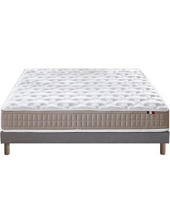 Ensemble matelas 100% latex 3 zones PURE avec sommier - confort français - Sommier - Bleu denim