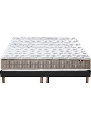 Ensemble matelas 100% latex 3 zones PURE avec sommier - confort français - Sommier - Bleu denim