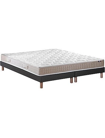 Ensemble matelas 100% latex 3 zones PURE avec sommier - confort français - Sommier - Bleu denim