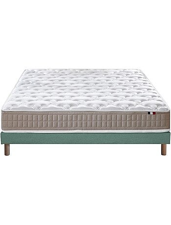 Ensemble matelas 100% latex 3 zones PURE avec sommier - confort français - Sommier - Bleu denim