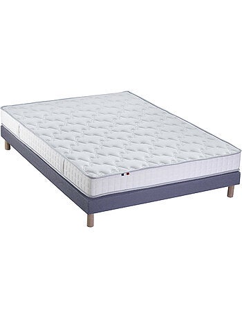 Ensemble Matelas 100% latex 3 zones PURE + Sommier Fabriqué en France , Sommier Noir