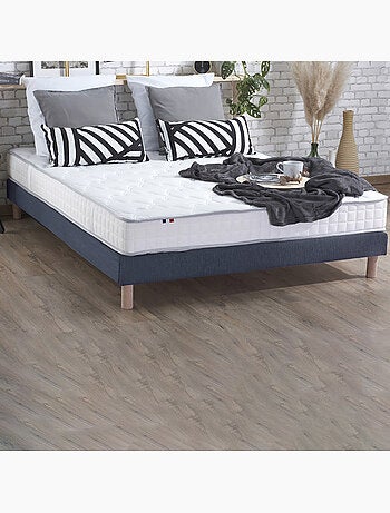 Ensemble Matelas 100% latex 3 zones PURE + Sommier Fabriqué en France , Sommier Noir