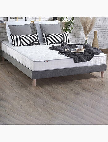 Ensemble Matelas 100% latex 3 zones PURE + Sommier Fabriqué en France , Sommier Noir