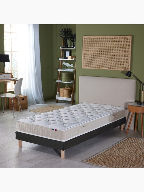 Ensemble Matelas 100% latex 3 zones PURE + Sommier Fabriqué en France , Sommier Noir - Kiabi