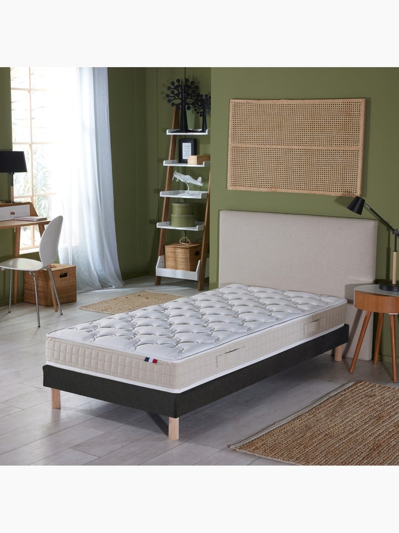 Ensemble Matelas 100% latex 3 zones PURE + Sommier Fabriqué en France , Sommier Noir gris anthracite - Kiabi