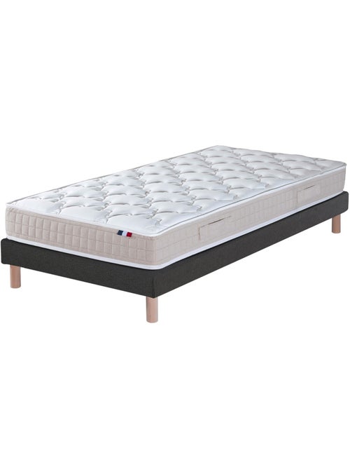 Ensemble Matelas 100% latex 3 zones PURE + Sommier Fabriqué en France , Sommier Noir - Kiabi