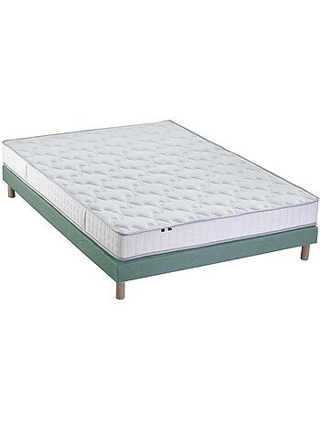 Ensemble Matelas 100% latex 3 zones PURE + Sommier Fabriqué en France , Sommier Noir