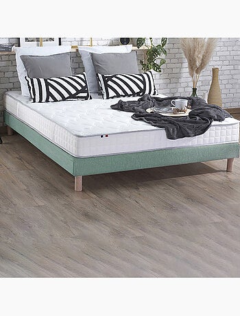 Ensemble Matelas 100% latex 3 zones PURE + Sommier Fabriqué en France , Sommier Noir