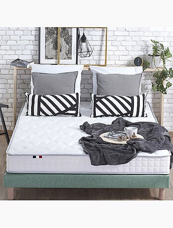 Ensemble Matelas 100% latex 3 zones PURE + Sommier Fabriqué en France , Sommier Noir