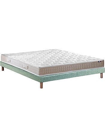 Ensemble Matelas 100% latex 3 zones PURE + Sommier Fabriqué en France , Sommier Noir