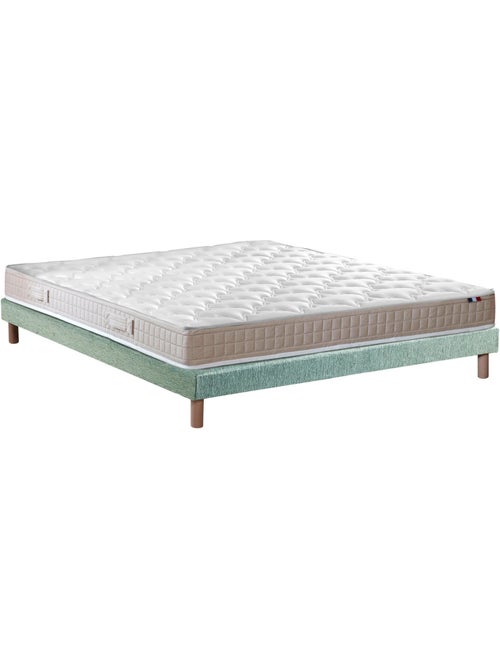 Ensemble Matelas 100% latex 3 zones PURE + Sommier Fabriqué en France , Sommier Vert celadon - Kiabi