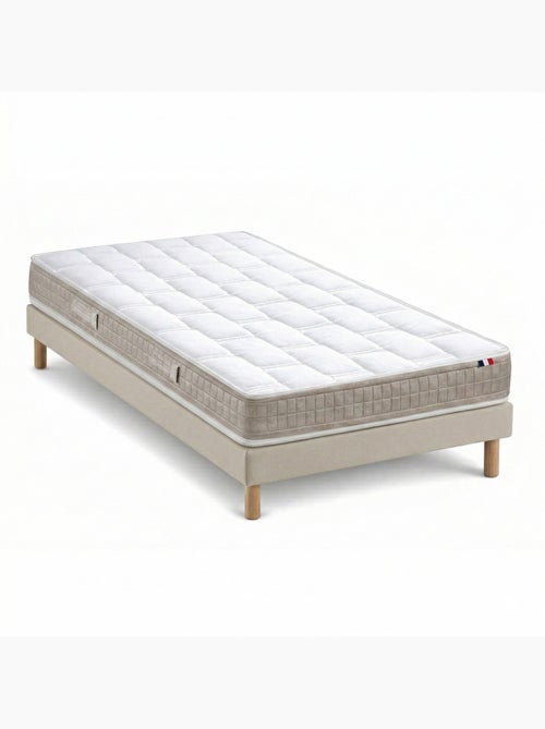 Ensemble matelas 100% latex, 5 zones, H18, 85kg/m3, sommier en kit beige - Kiabi