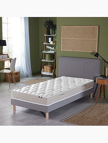 Ensemble Matelas 100% latex 5 zones ORIGINEL + Sommier - Spécial Dos Sensible - Bleu denim