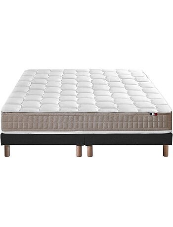 Ensemble matelas 100% latex 5 zones originel + sommier - spécial dos sensible - bleu denim