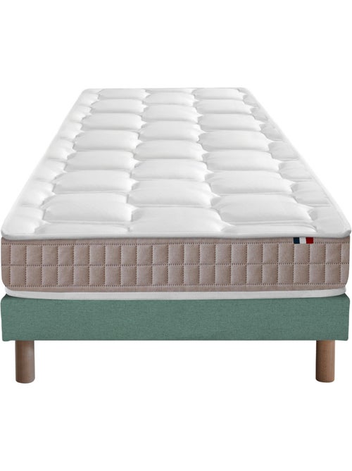 Ensemble Matelas 100% latex 5 zones ORIGINEL + Sommier - Spécial Dos Sensible - Vert celadon - Kiabi Ensemble Matelas 100% latex 5 zones ORIGINEL + Sommier - Spécial Dos Sensible - Vert celadon - Kiabi