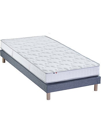 Ensemble Matelas 100% latex 5 zones ORIGINEL + Sommier Fabriqué en France , Sommier Blanc
