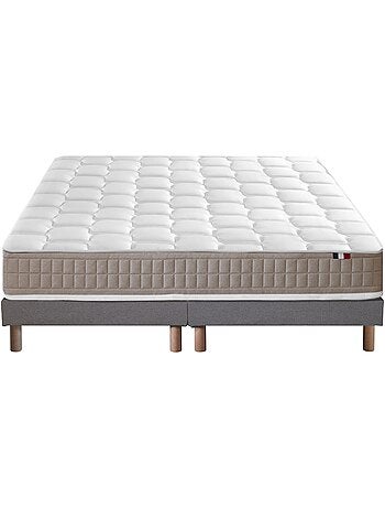 Ensemble Matelas 100% latex 5 zones ORIGINEL + Sommier Fabriqué en France , Sommier Bleu