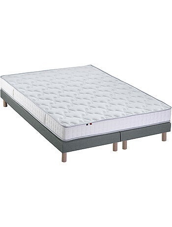 Ensemble Matelas 100% latex 5 zones ORIGINEL + Sommier Fabriqué en France , Sommier Blanc