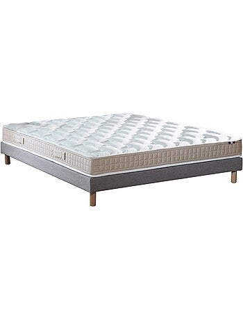 Ensemble Matelas 100% latex 5 zones ORIGINEL + Sommier Fabriqué en France , Sommier Blanc