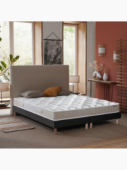 Ensemble Matelas 100% latex 5 zones ORIGINEL + Sommier Fabriqué en France , Sommier Noir - Kiabi