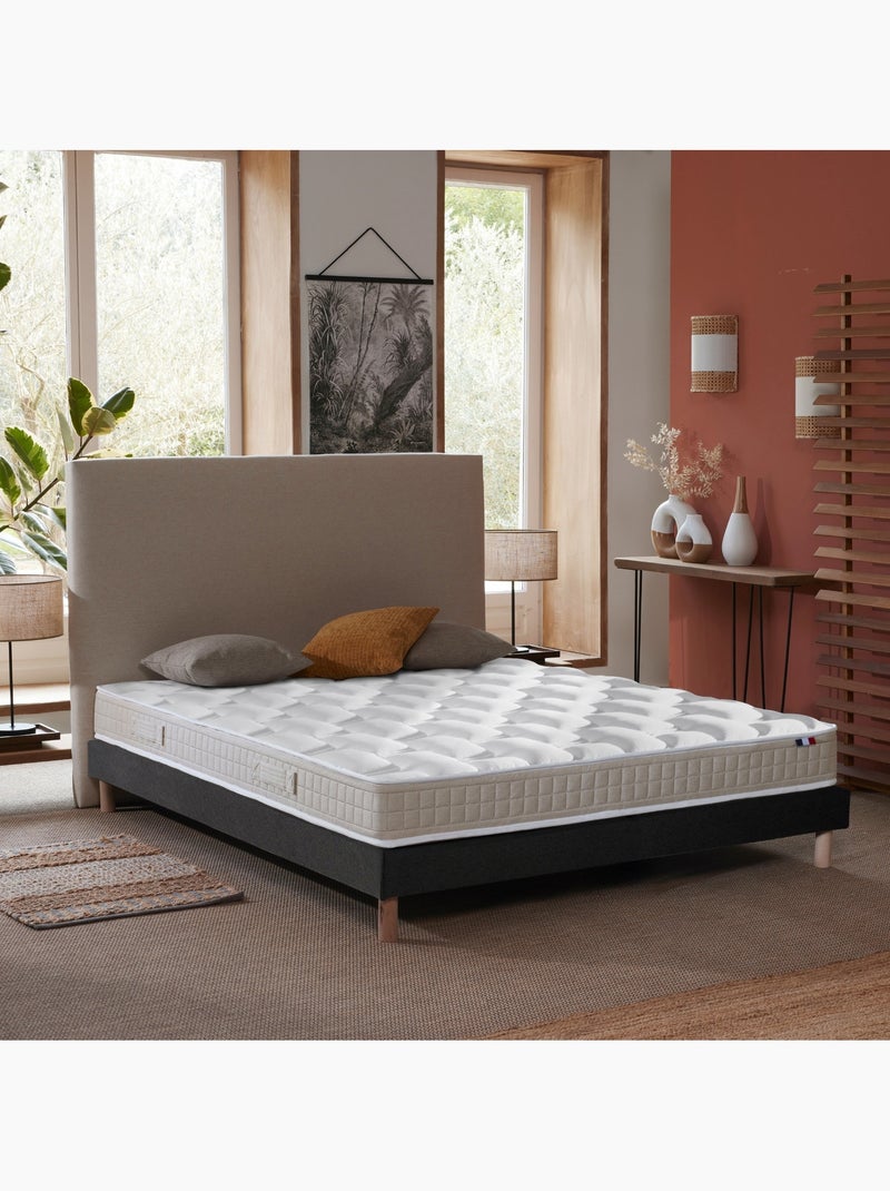 Ensemble Matelas 100% latex 5 zones ORIGINEL + Sommier Fabriqué en France , Sommier Noir gris anthracite - Kiabi