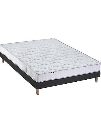 Ensemble Matelas 100% latex 5 zones ORIGINEL + Sommier Fabriqué en France , Sommier Blanc