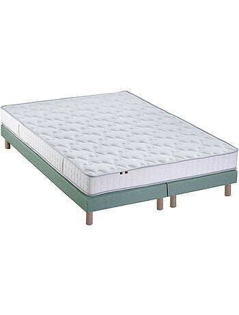 Ensemble Matelas 100% latex 5 zones ORIGINEL + Sommier Fabriqué en France , Sommier Blanc