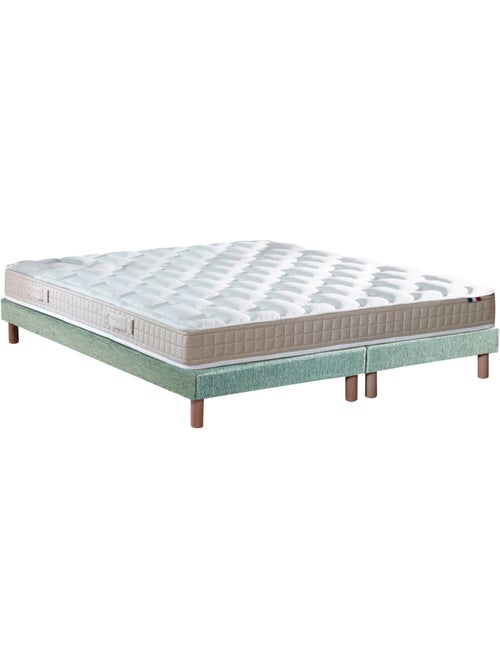 Ensemble Matelas 100% latex 5 zones ORIGINEL + Sommier Fabriqué en France , Sommier Vert - Kiabi