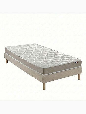 Ensemble matelas 100% latex, H12, 73kg/m3, sommier en kit beige