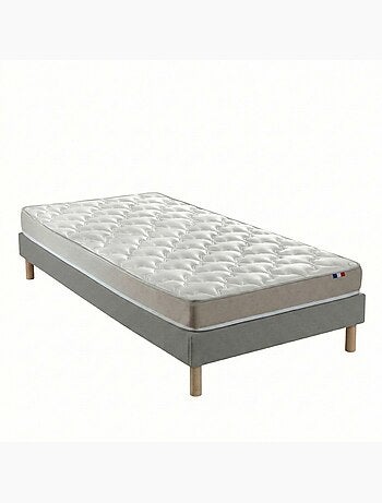 Ensemble matelas 100% latex, H12, 73kg/m3, sommier en kit gris