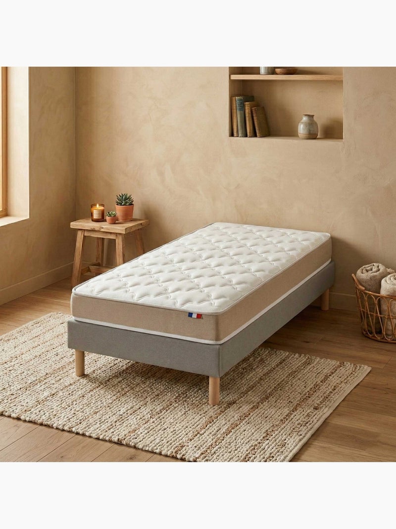 Ensemble matelas 100% latex, H12, 73kg/m3, sommier en kit gris Blanc Gris - Kiabi