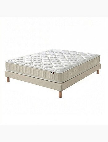 Ensemble matelas 100% latex, H18, 78kg/m3, sommier en kit beige