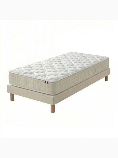Ensemble matelas 100% latex, H18, 78kg/m3, sommier en kit beige - Kiabi Ensemble matelas 100% latex, H18, 78kg/m3, sommier en kit beige - Kiabi